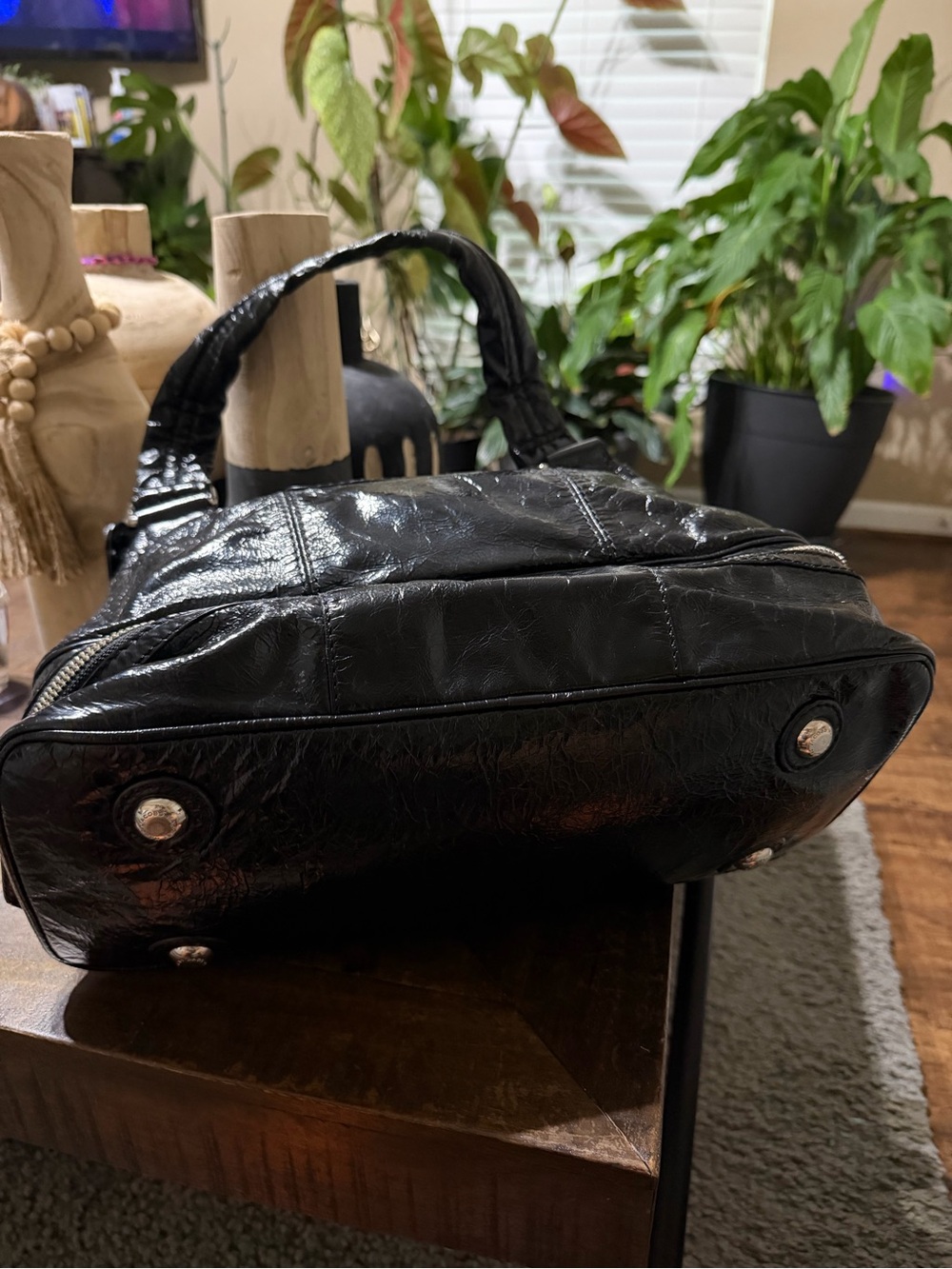 EUC Marc By Marc Jacobs Turnlock Posh Bag Black Patent Leather Satchel - Picture 4 of 16